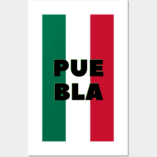 Puebla City in Mexican Flag Colors Vertical Posters and Art